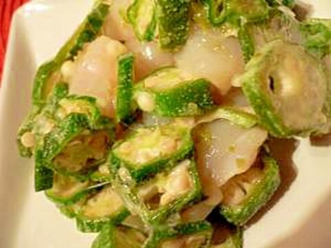 ホタテとオクラの柚子胡椒ポン酢和え